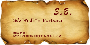 Sáfrán Barbara névjegykártya